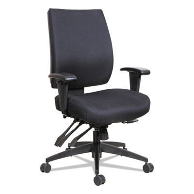 Alera Wrigley High Performance Mid-Back Multifunction Black Fabric Office Chair