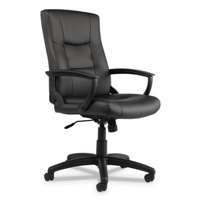 Alera YR Series Executive Black Leather High-Back Swivel/Tilt Chair
