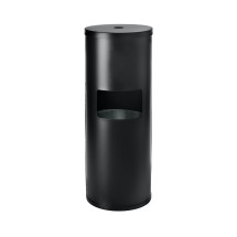 Alpine 4777-BLK Floor Stand Gym Wipe Dispenser with High Capacity Built-in Trash Can, Black