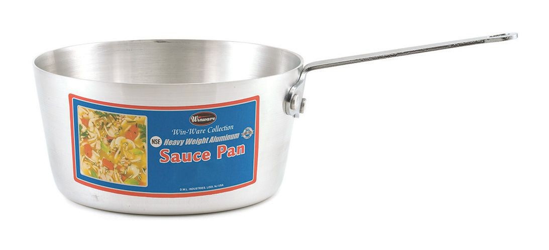 Winco ASP-5 Aluminum 5 Qt. Sauce Pan with Helper Handle