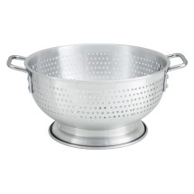 Winco ALO-8BH Aluminum Colander with Base and Handles 8 Qt.