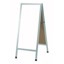Aarco Products AA-311SW Aluminum A-Frame White Porcelain Sidewalk Markerboard, 18&quot;W x 42&quot;H 