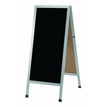 Aarco Products AA-3B Aluminum A-Frame Black Composition Sidewalk Chalkboard, 18&quot;W x 42&quot;H 