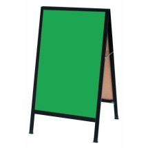 Aarco Products BA-1G Black Aluminum A-Frame Green Composition Sidewalk Markerboard 24&quot;W x 42&quot;H