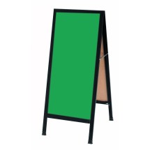 Aarco Products BA-3G Black Aluminum A-Frame Green Composition Sidewalk Markerboard 18&quot;W x 42&quot;H