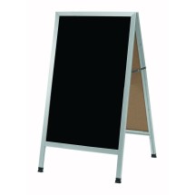 Aarco Products AA-11 Aluminum A-Frame Black Melamine Sidewalk Markerboard 24&quot;W x 42&quot;H