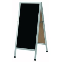 Aarco Products AA-311 Aluminum A-Frame Black Melamine Sidewalk Markerboard 18&quot;W x 42&quot;H