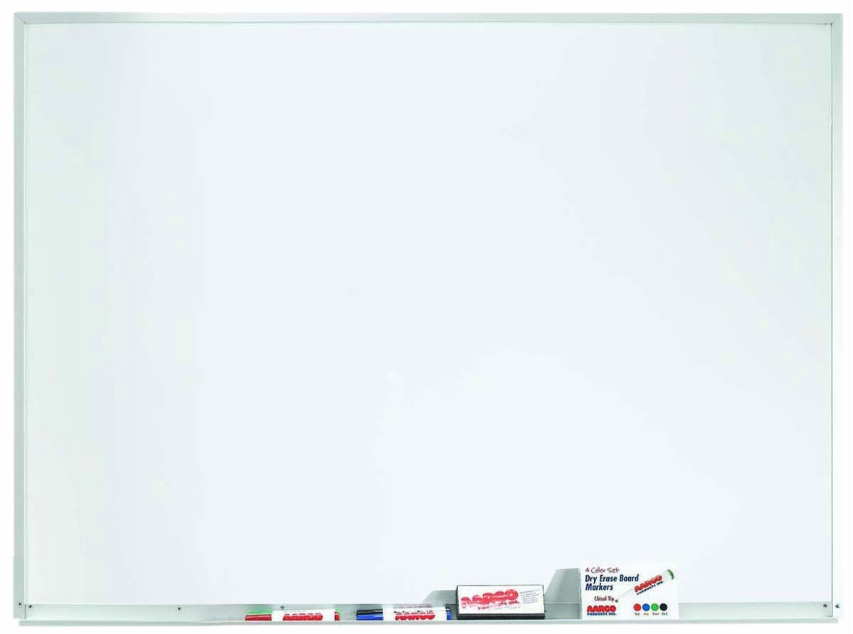 Aarco Products WDS3648 Aluminum Frame Magnetic Porcelain Markerboard, 48"W x 36"H