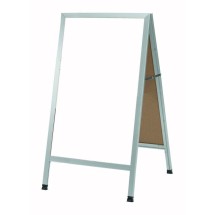 Aarco Products AA-5 Aluminum A-Frame White Melamine Sidewalk Markerboard 24&quot;W x 42&quot;H