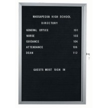 Aarco Products EDC2418 Enclosed Aluminum Frame Message Center Letter Board, 18&quot;W x 24&quot;H