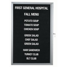 Aarco Products EDC3624 Enclosed Aluminum Frame Message Center Letter Board, 24&quot;W x 36&quot;H 
