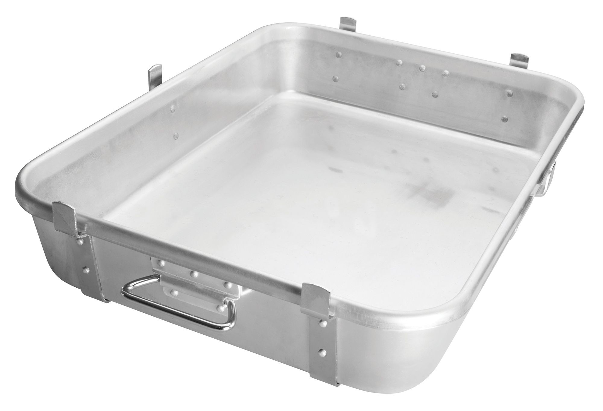 Winco ALRP-1824L Aluminum Double Roasting Pan with Straps & Lugs 18" x 24" x 4-1/2"