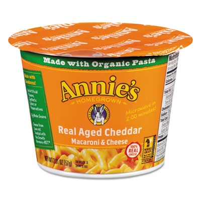 Annie's Homegrown Aged Cheddar Mac and Cheese, 2.01 oz Cup, 12/Carton