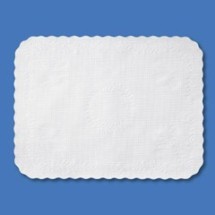 Embossed Scalloped Edge Tray Mat, 14&quot; x 19&quot;, White, 1000/Carton