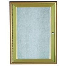 Aarco Products LOWFC2418LB Antique Brass Enclosed 1 Door Indoor/Outdoor Bulletin Board with Waterfall Style Frame and LED Lighting, 18&quot;W x 24&quot;H