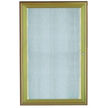 Aarco Products LOWFC3624LB Antique Brass Enclosed 1 Door Indoor/Outdoor Bulletin Board with Waterfall Style Frame and LED Lighting, 24&quot;W x 36&quot;H