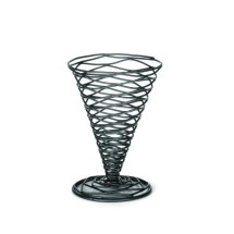 TableCraft BK157 Artisan Metal Black Appetizer Cone Basket 4-3/4&quot; x 6-3/4&quot;