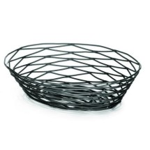TableCraft BK17409 Artisan Metal Black Oval Basket 9&quot; x 6&quot; x 2-1/4&quot;