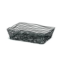 TableCraft BK17212 Artisan Metal Black Rectangular Bread Basket 12&quot; x 9&quot; x 3-1/2&quot;