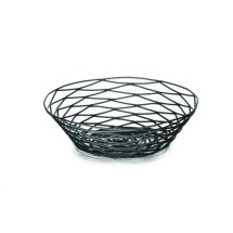 TableCraft BK17508 Artisan Metal Black Round Basket 8&quot; Dia. x 2&quot;