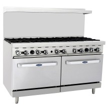 Atosa AGR-10B 60&quot; Gas Range, (10) Open Burners and (2) 26-1/2&quot; Ovens
