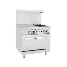 Atosa AGR-2B24GL 36&quot; Gas Range, (2) Open Burners with 24&quot; Left Griddle and (1) 26-1/2&quot; Oven