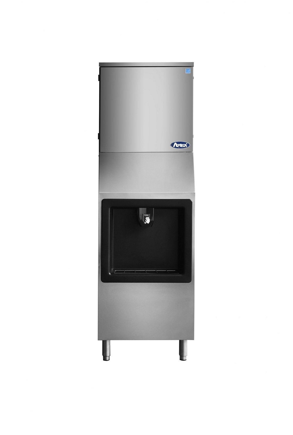 Atosa HD350-AP-161 Air Cooled Half Cube Hotel Ice Machine and Dispenser, 160 Lb Storage