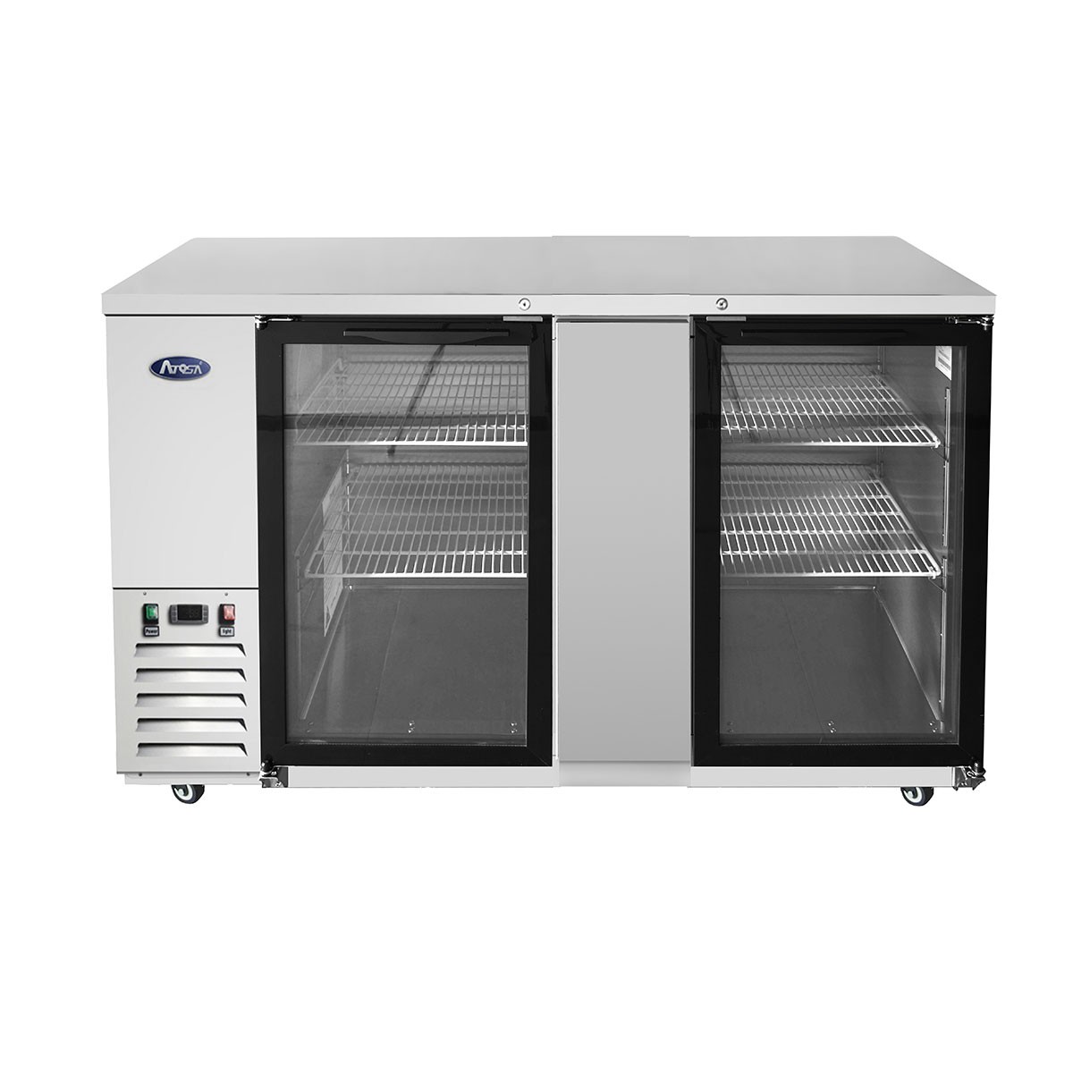 Atosa MBB90GGR Stainless Steel Back Bar Cooler with Glass Door 90"