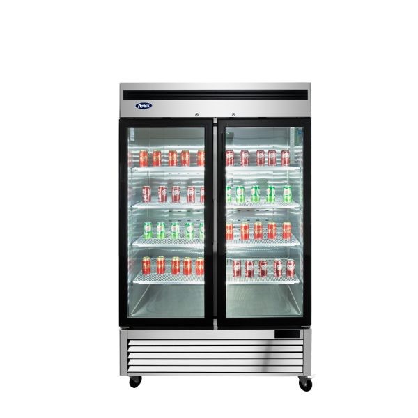 Atosa MCF8707GR Bottom Mount Two Glass Door Merchandiser Refrigerator 55