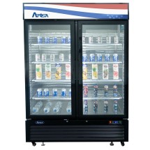 Atosa MCF8723GR Black Two Glass Door Merchandiser Refrigerator 54&quot;
