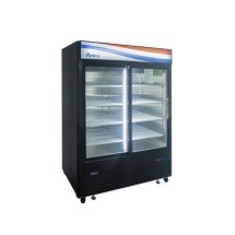 Atosa MCF8727GR Black Two Glass Door Merchandiser Refrigerator 81"