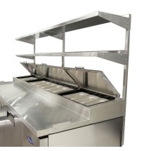 Atosa MROS-44P Stainless Steel Double Overshelf for 44&quot; Pizza Prep Table