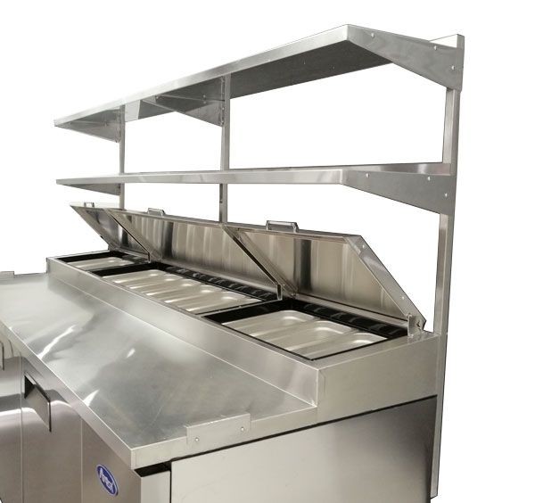 Atosa MROS-44P Stainless Steel Double Overshelf for 44" Pizza Prep Table