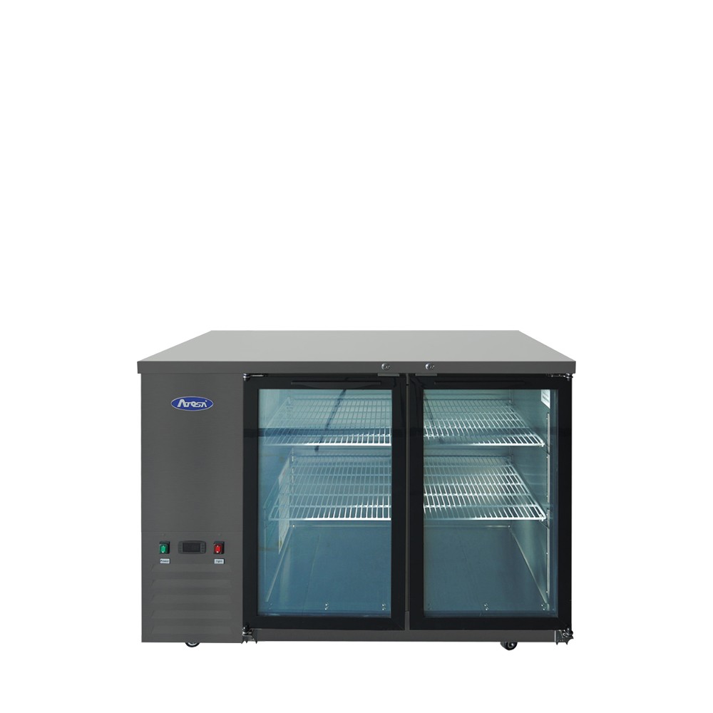 Atosa SBB48GGRAUS2 Black Two Glass Door Back Bar Cooler 48"