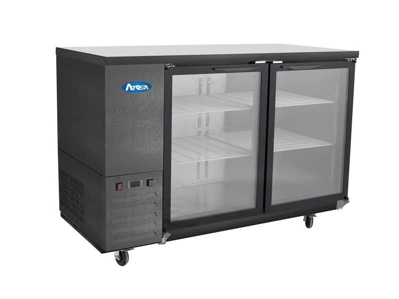 Atosa SBB59GGRAUS2 Black Two Glass Door Back Bar Cooler, 58"
