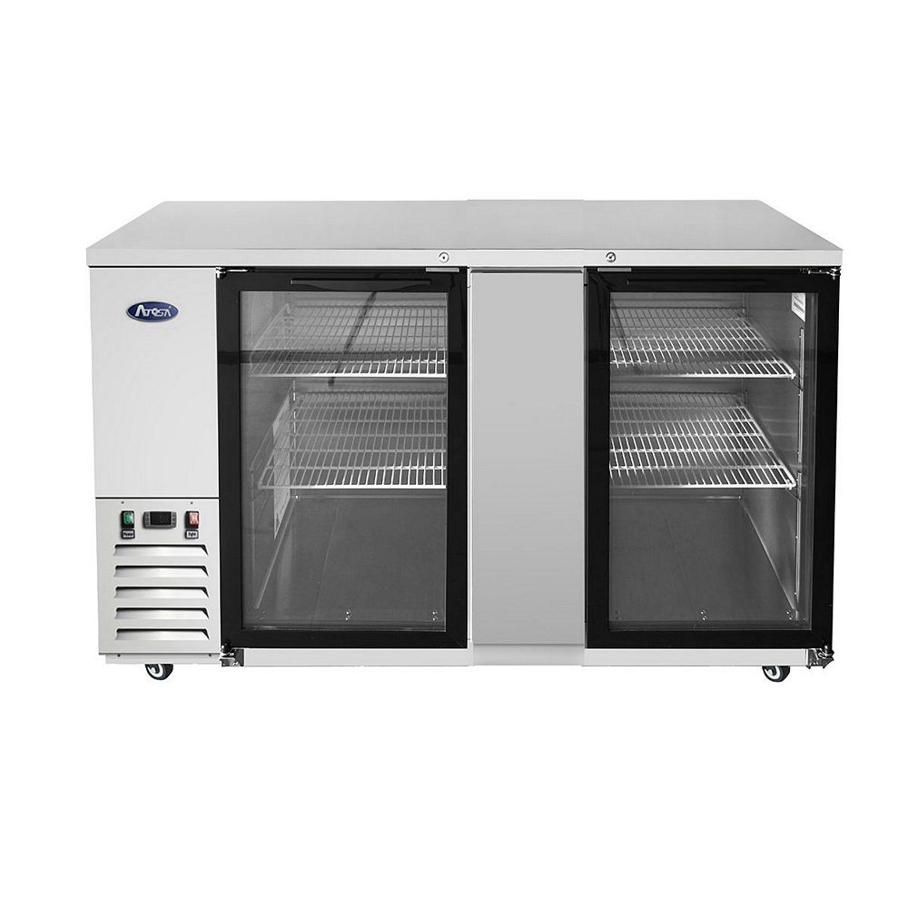 Atosa SBB69GGRAUS1 Stainless Steel Two Glass Door Back Bar Cooler 68"
