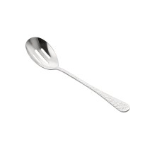 CAC China 8015-20 Auspicious Slotted Spoon, Extra Heavy Weight 18/8, 11-1/2&quot; - 1 dozen