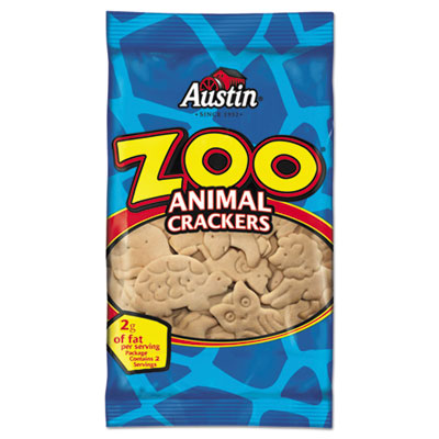 Austin Zoo Animal Crackers, Original, 2 oz Pack, 80/Carton