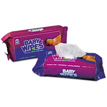 Baby Wipes Refill Pack, 80/Pack, 12 Packs/Carton