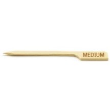 TableCraft MEDIUM Bamboo &quot;Medium&quot; Meat Marker Pick, 3-1/2&quot; (12 packs of 100)