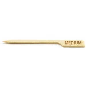 TableCraft MEDIUM Bamboo "Medium" Meat Marker Pick, 3-1/2" (12 packs of 100)