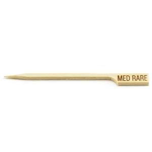 TableCraft MEDRARE Bamboo "Medium Rare" Meat Marker Pick, 3-1/2" (12 packs of 100)