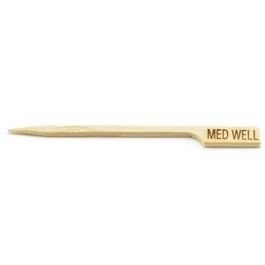 TableCraft MEDWELL Bamboo "Medium Well" Meat Marker Pick, 3-1/2" (12 packs of 100)