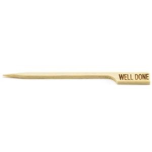 TableCraft WELLDONE Bamboo "Well Done" Meat Marker Pick, 3-1/2" (12 Packs of 100)