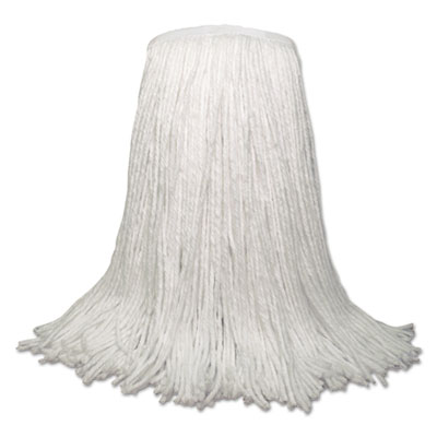 Banded Rayon Cut-End Mop Heads, White, 20 oz, 1 1/4