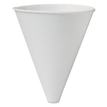 Bare Eco-Forward Treated Paper Funnel Cups, 10oz. White, 250/Bag, 4 Bags/Carton
