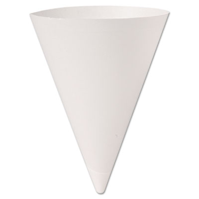 Bare Treated Paper Cone Water Cups, 7 oz., White, 250/Bag, 20 Bags/Carton