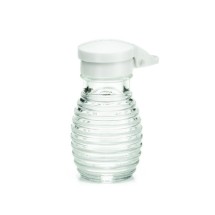 TableCraft BH2MPW Beehive 2 oz. Glass Salt & Pepper Shaker with White ABS Flip Top