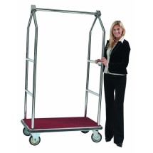 Aarco Products LC-2C Bellman's Luggage Cart with Hanger Rail 72&quot;H