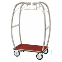 Aarco Products BEL-101C Bellman's Curved Luggage Cart. Chrome Finish